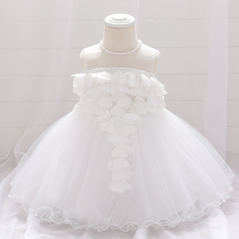 MQATZ Wholesale Kids Flower Girl Party Birthday Wedding Princess Clothes Baby First Communicate Dress