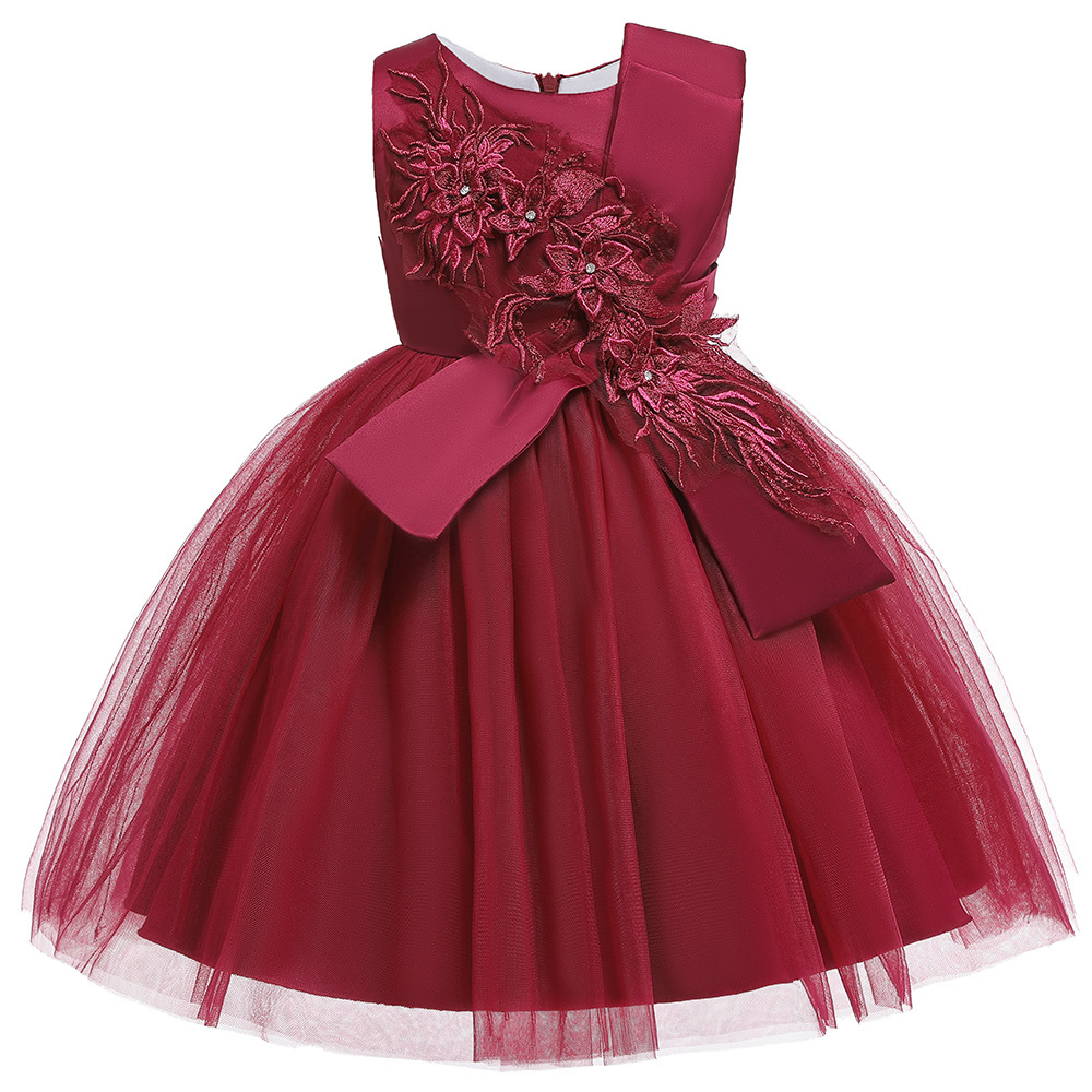 MQATZ Children's Clothing Fancy Party Dress Frocks Designs Tulle Flower Dresses for Girls L5150