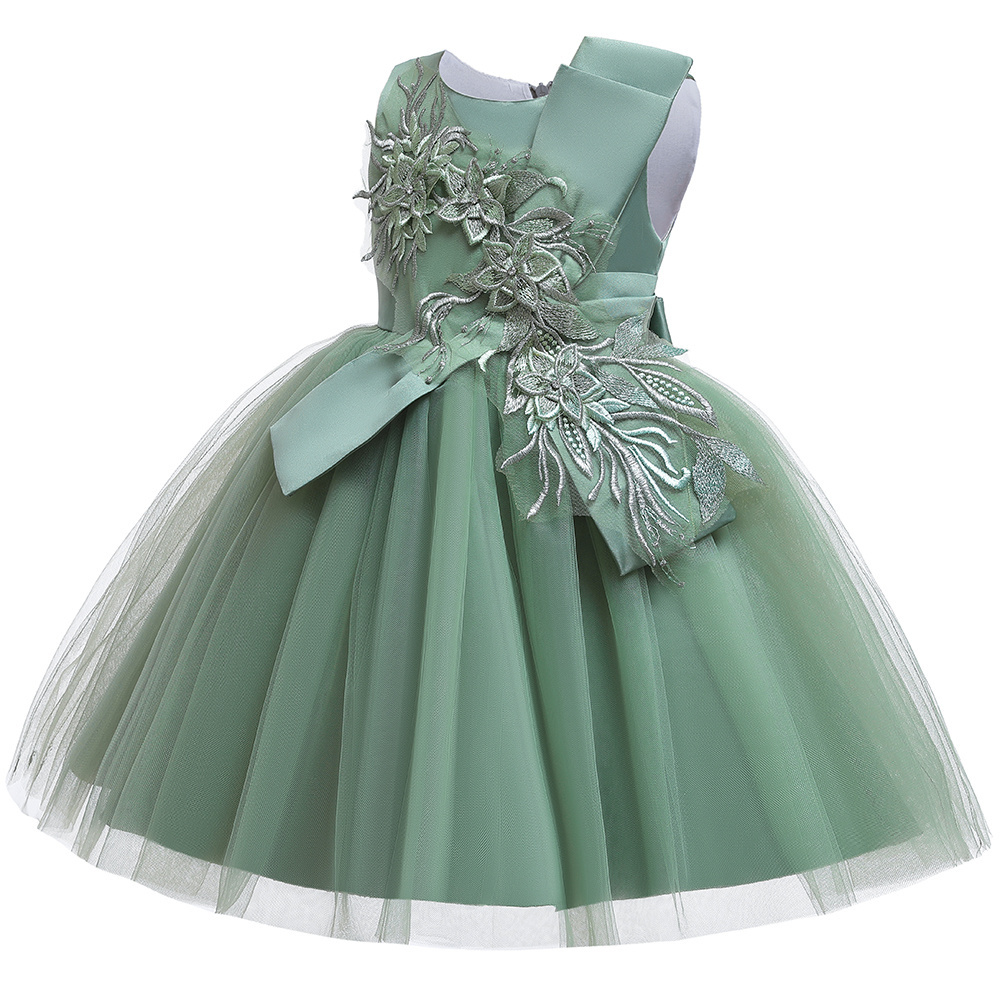 MQATZ Children's Clothing Fancy Party Dress Frocks Designs Tulle Flower Dresses for Girls L5150