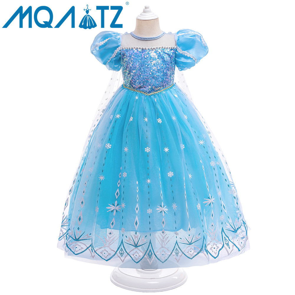 MQATZ Girls Princess Costume Halloween Carnival Dresses Birthday Party Cosplay Queen Sequin Dress