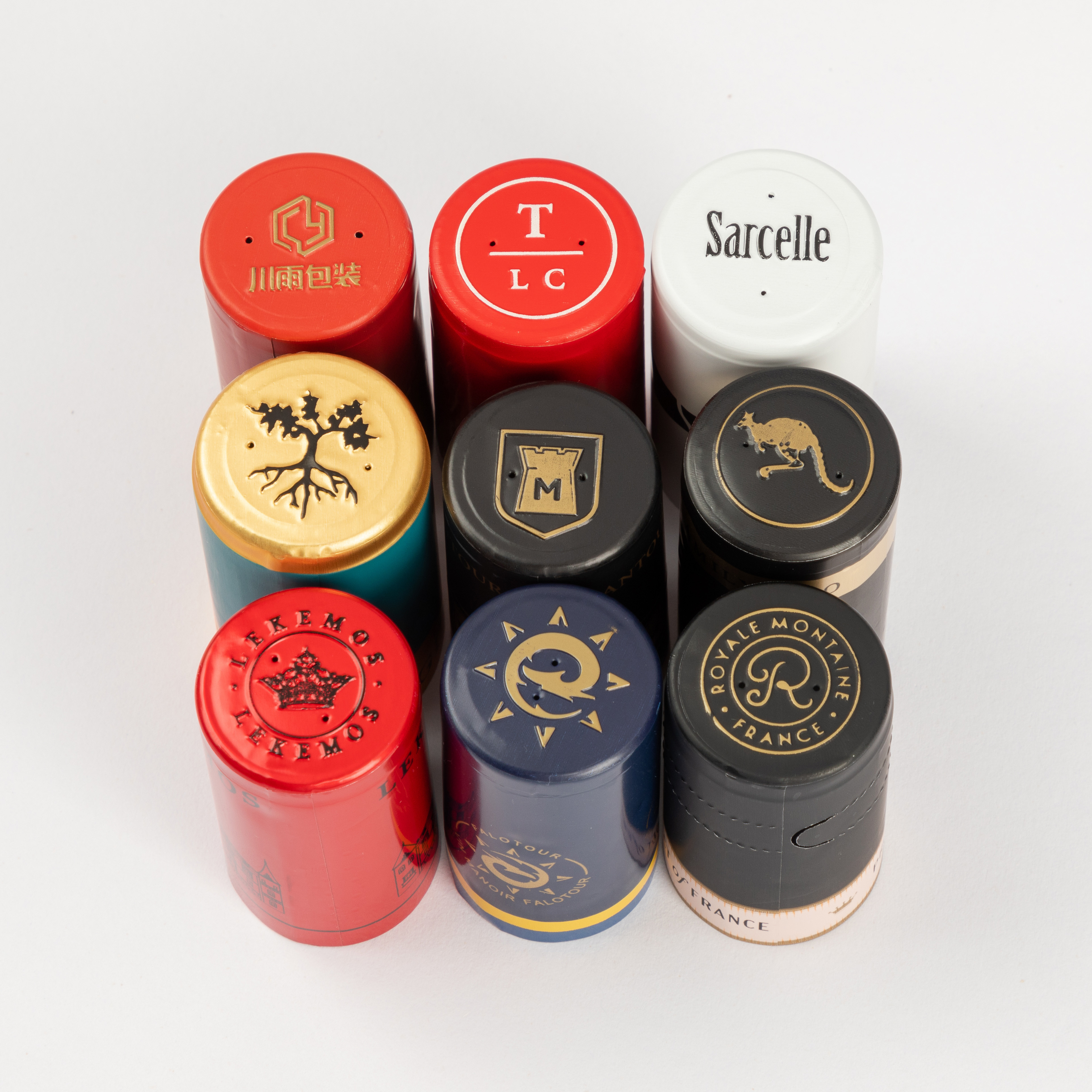 Custom Sized Color-Labeled Pvc Capsule Shrink Wrap Bottle Caps Seal Shrink With 30 mm Wine Aluminium Capsule