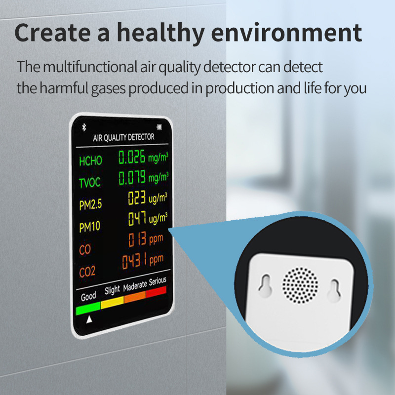 Portable Temperature Humidity Digital Meter Carbon Dioxide Monitor environmental sensors Pm2.5 pm10 Co2 Air Quality Detector