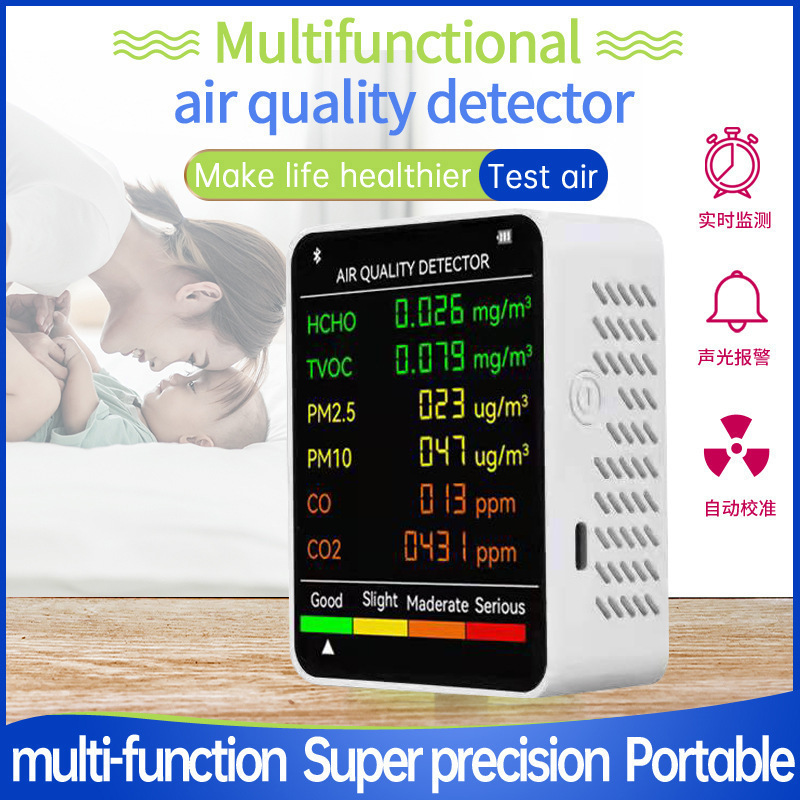 Portable Temperature Humidity Digital Meter Carbon Dioxide Monitor environmental sensors Pm2.5 pm10 Co2 Air Quality Detector