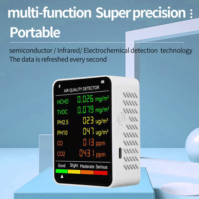 Portable Temperature Humidity Digital Meter Carbon Dioxide Monitor environmental sensors Pm2.5 pm10 Co2 Air Quality Detector