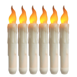 6pcs LED Taper Candles with Flickering LED and Auto Timer,Battery Operated Christmas Window Candles