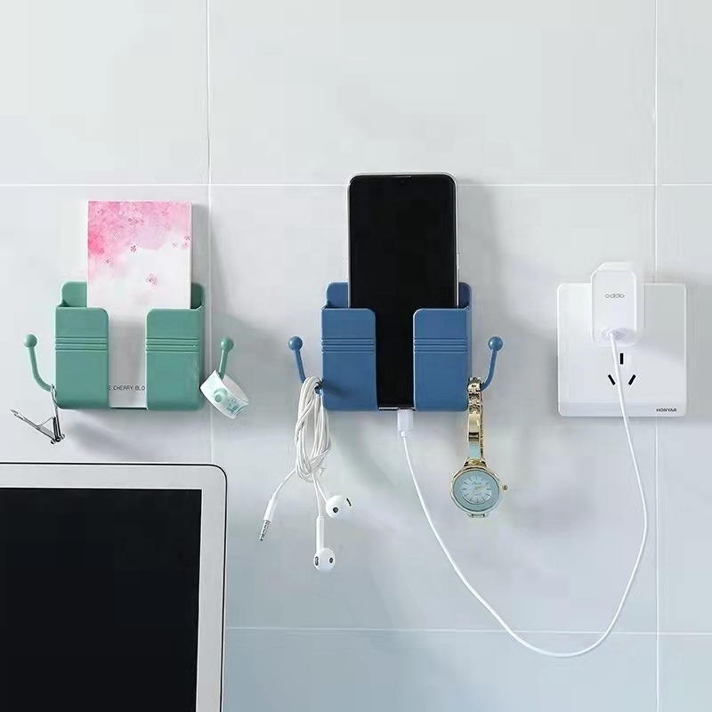 Mobile Phone Charging Bracket Multi-function Storage Holder Wall Hole-free Bedroom Bedside Storage Rack