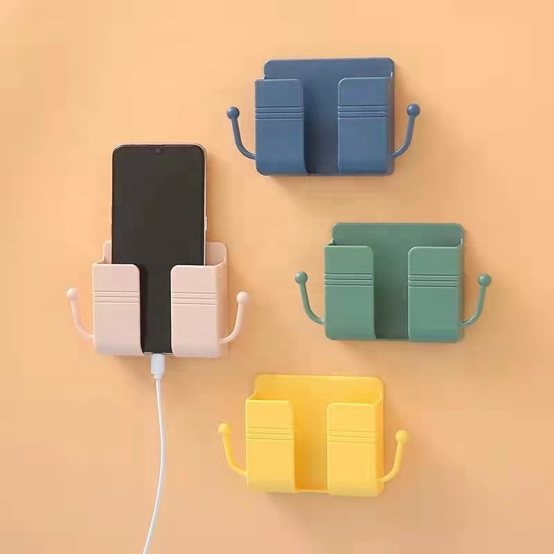 Mobile Phone Charging Bracket Multi-function Storage Holder Wall Hole-free Bedroom Bedside Storage Rack