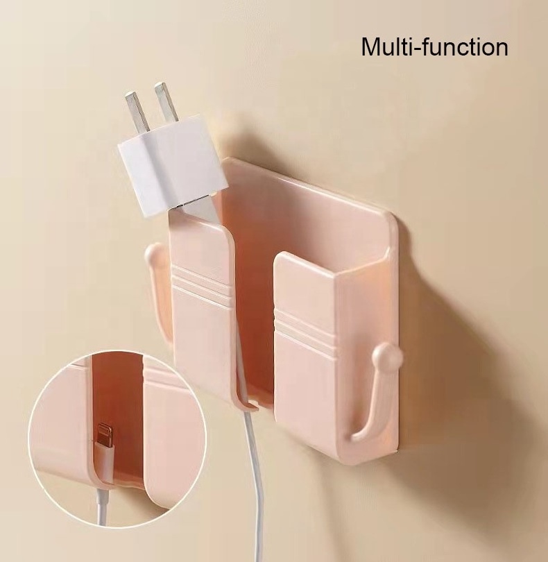 Mobile Phone Charging Bracket Multi-function Storage Holder Wall Hole-free Bedroom Bedside Storage Rack