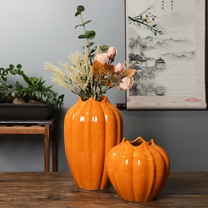 Daily home office shopping mall Pumpkin ceramic&porcelain vase Pumpkin flower vase