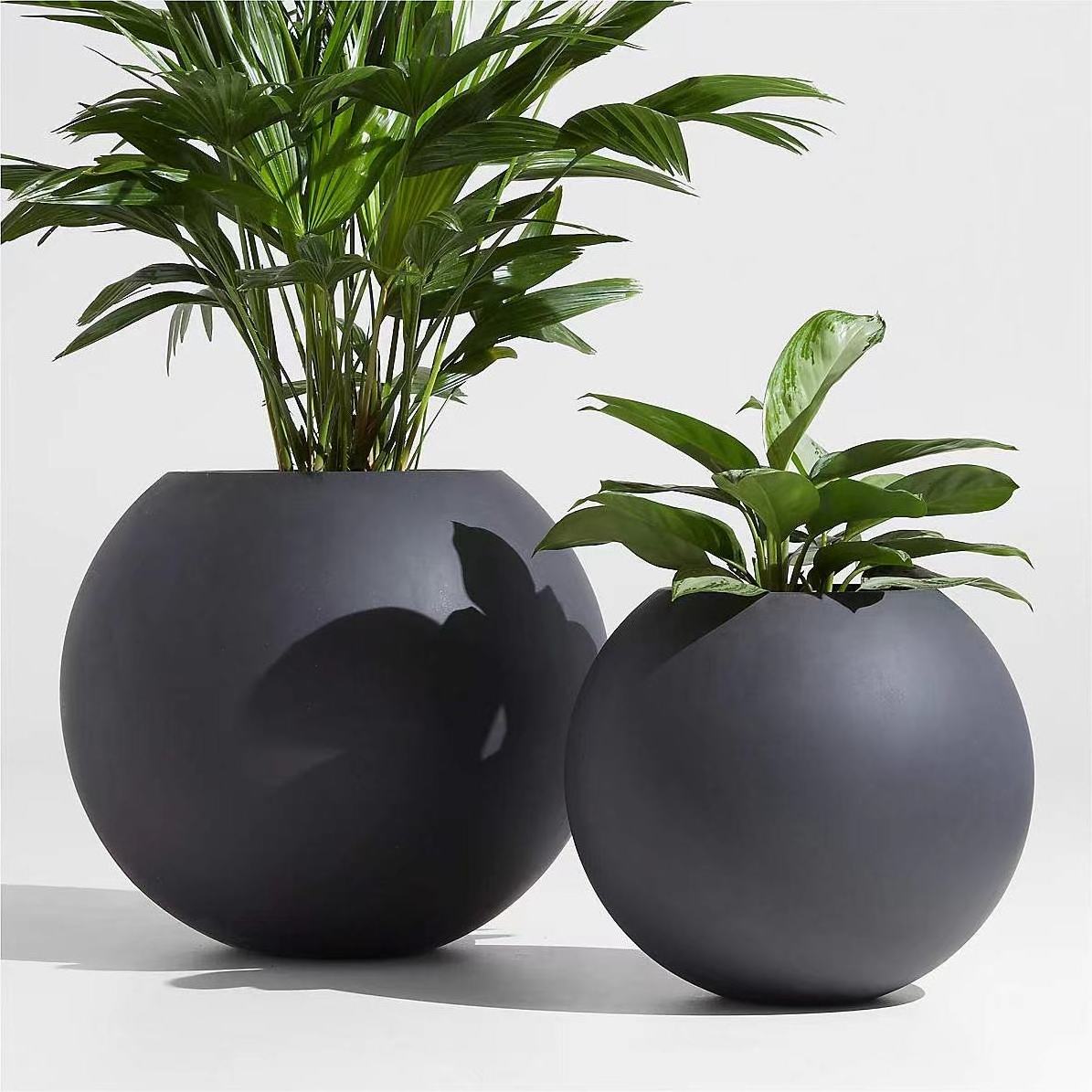 Outdoor Large Round Fiberglass Flower Pot, Hot Selling Models FRP Big Planter For Garden Hotel Decoration