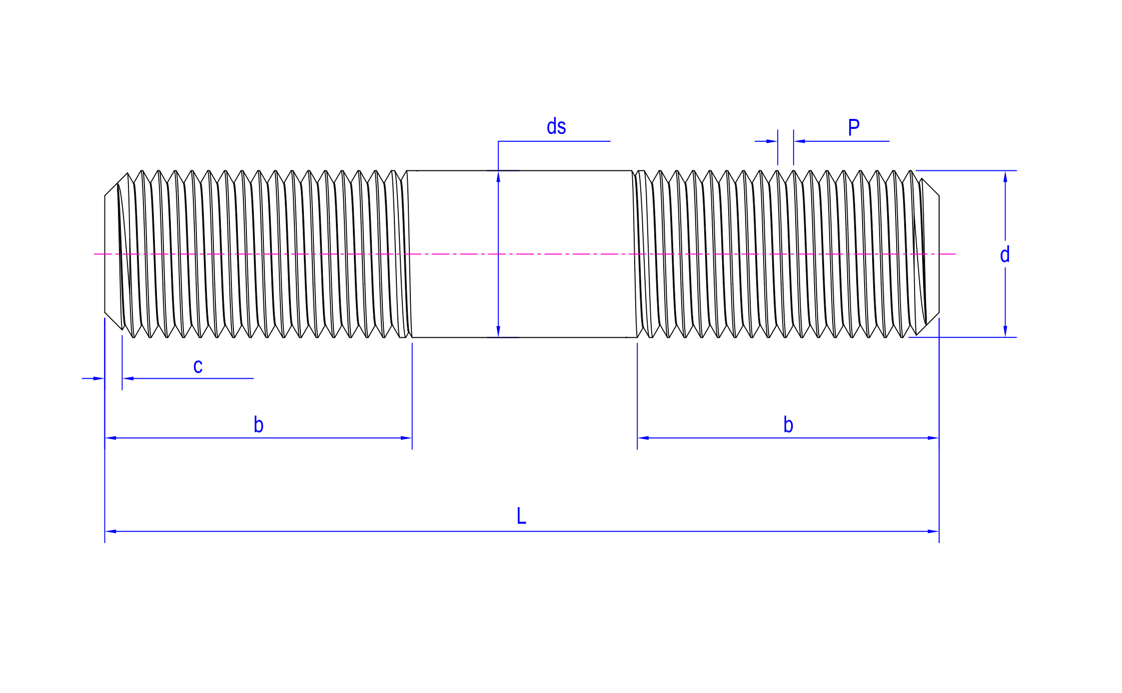 stud bolt 304 316 stainless steel M6 M8 M10 double head screw bolt double end threaded studs bolts