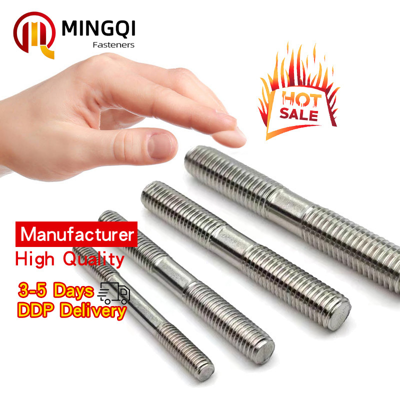 stud bolt 304 316 stainless steel M6 M8 M10 double head screw bolt double end threaded studs bolts