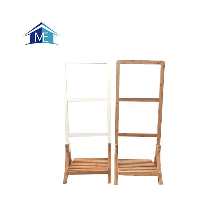 Bamboo Cloth Rack, Storage  Wooden Towel Ladder Rack Shelf