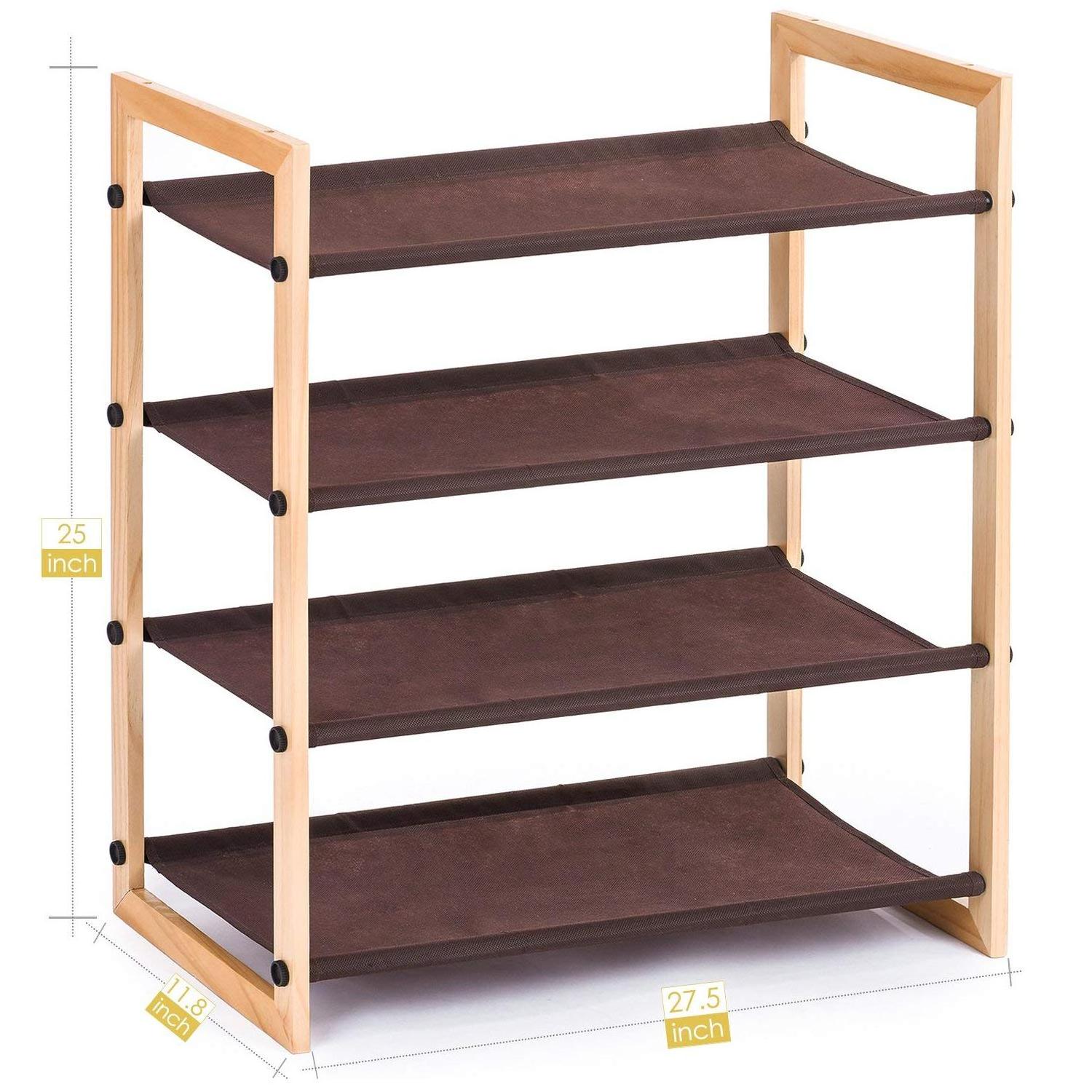 4-tiers  Shoe Organizer Rack, Simple Shoe Shelf with NON-WOVEN Design for Home