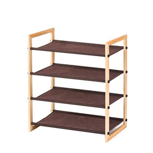 4-tiers  Shoe Organizer Rack, Simple Shoe Shelf with NON-WOVEN Design for Home