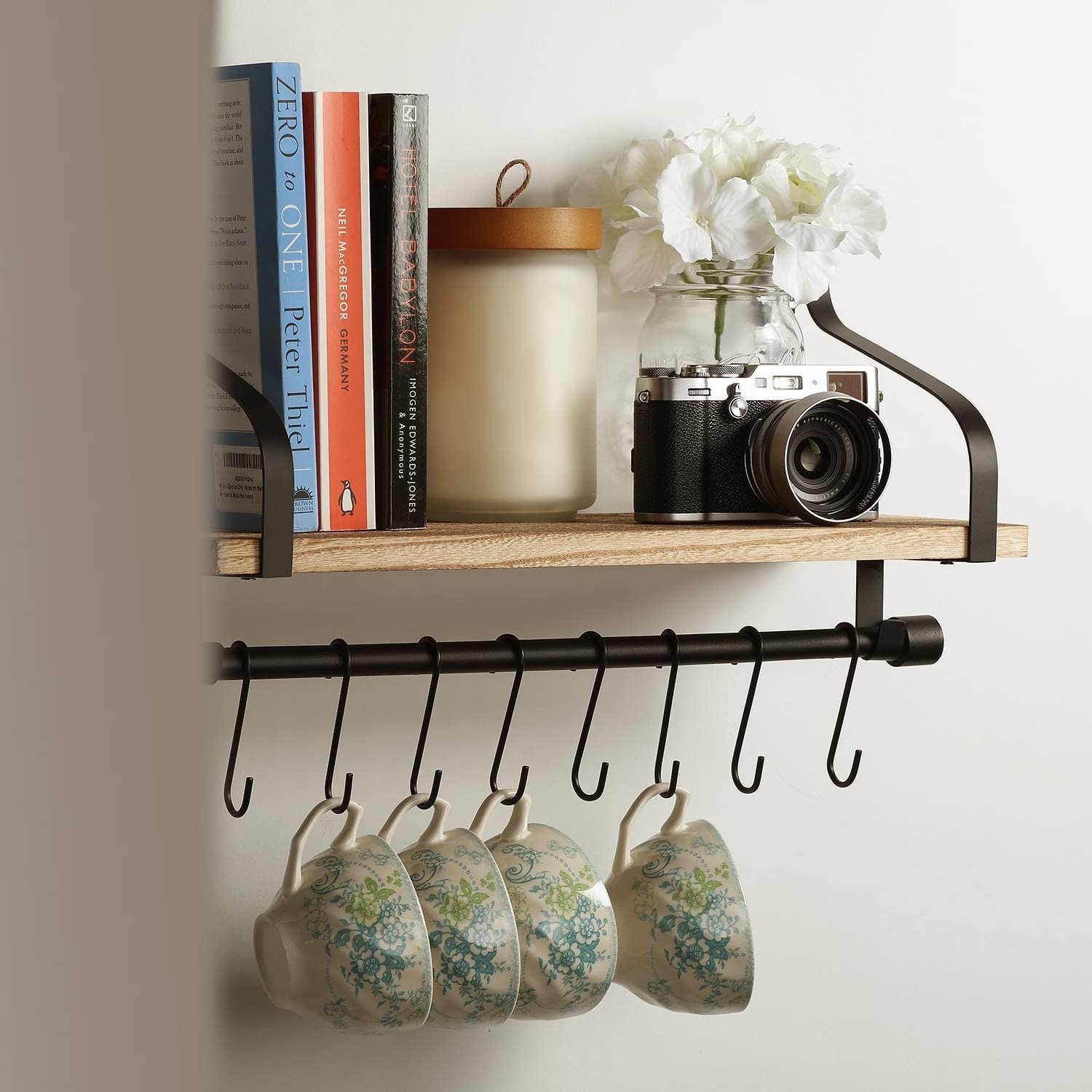 Floating Shelves for Wall, Rustic Wood Wall Mounted Storage Shelves  for Bathroom, Kitchen, Bedroom, Living Room