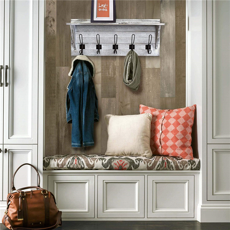 Wall Mounted Entryway Shelf Rustic Coat Rack With Hooks