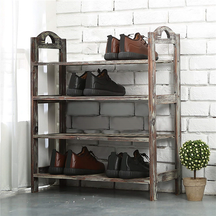 4-Tier Bamboo Shoe Rack for  Storage Organizer,  Entryway Shoe Shelf