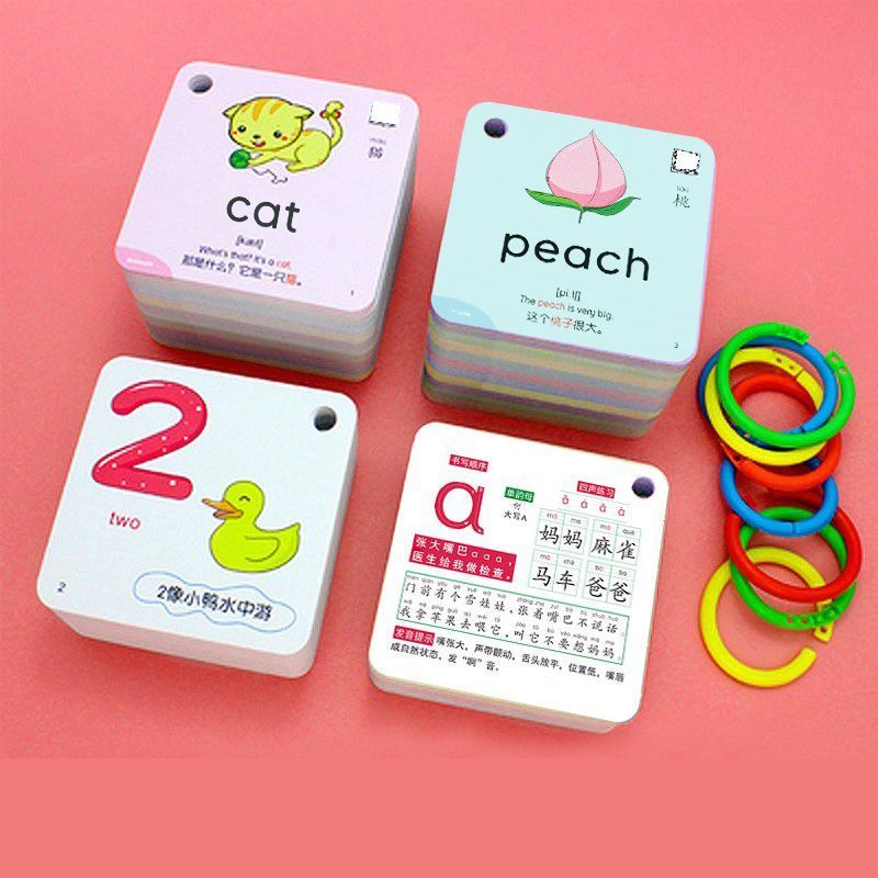 Custom Printing English Alphabet Flashcards Cognitive  Flash Cards Kids  Early Educational Words Reading Talking Flash Card