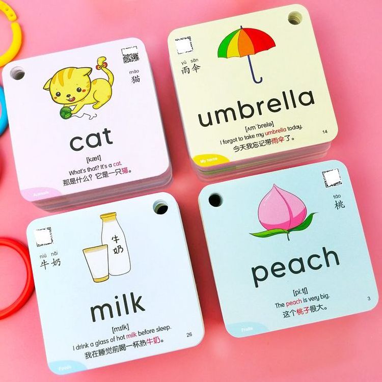 Custom Printing English Alphabet Flashcards Cognitive  Flash Cards Kids  Early Educational Words Reading Talking Flash Card