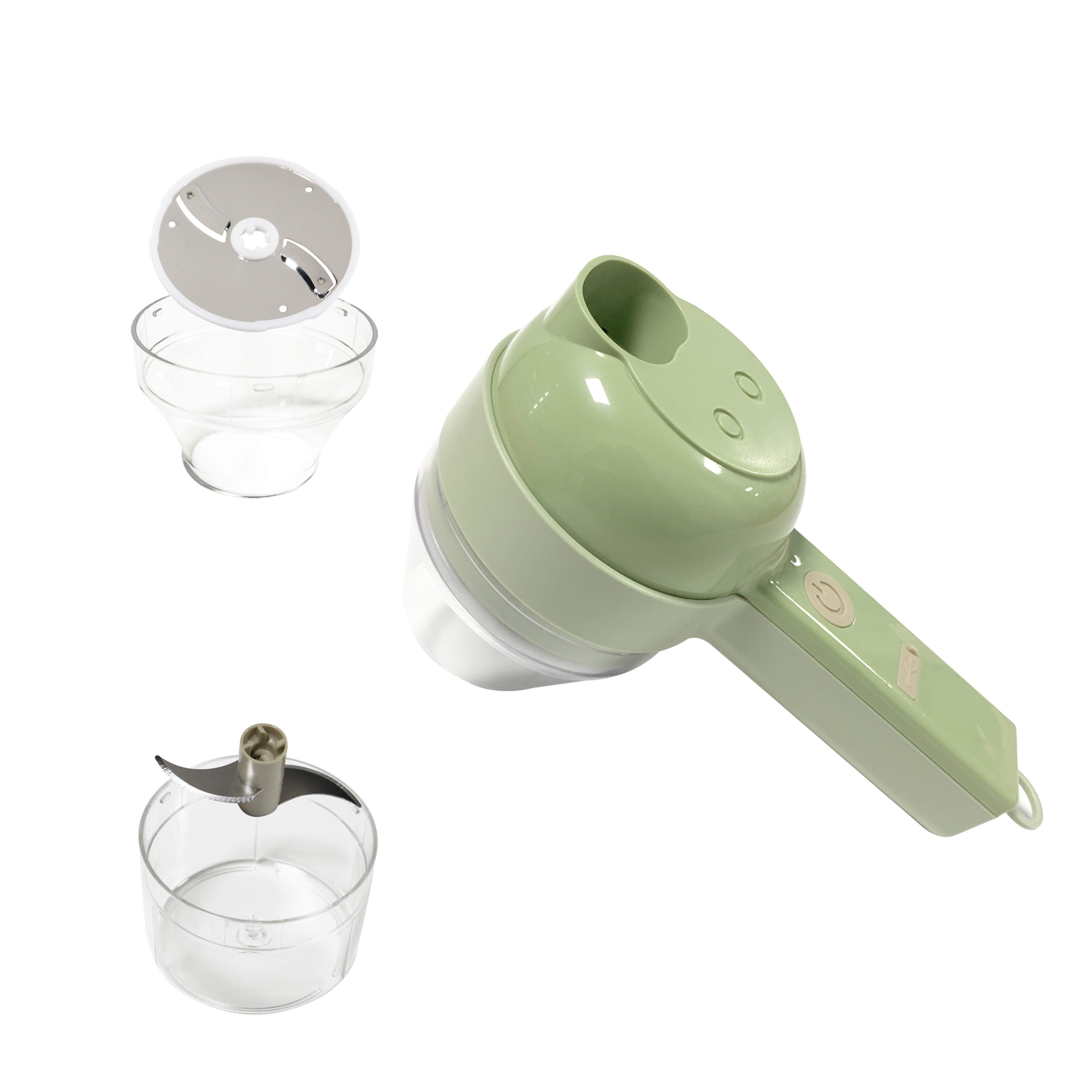 4 in 1 Handheld Electric Vegetable Cutter Set USB, Electric Portable Mini Food Chopper for Garlic Chili Onion Celery Ginger Meat