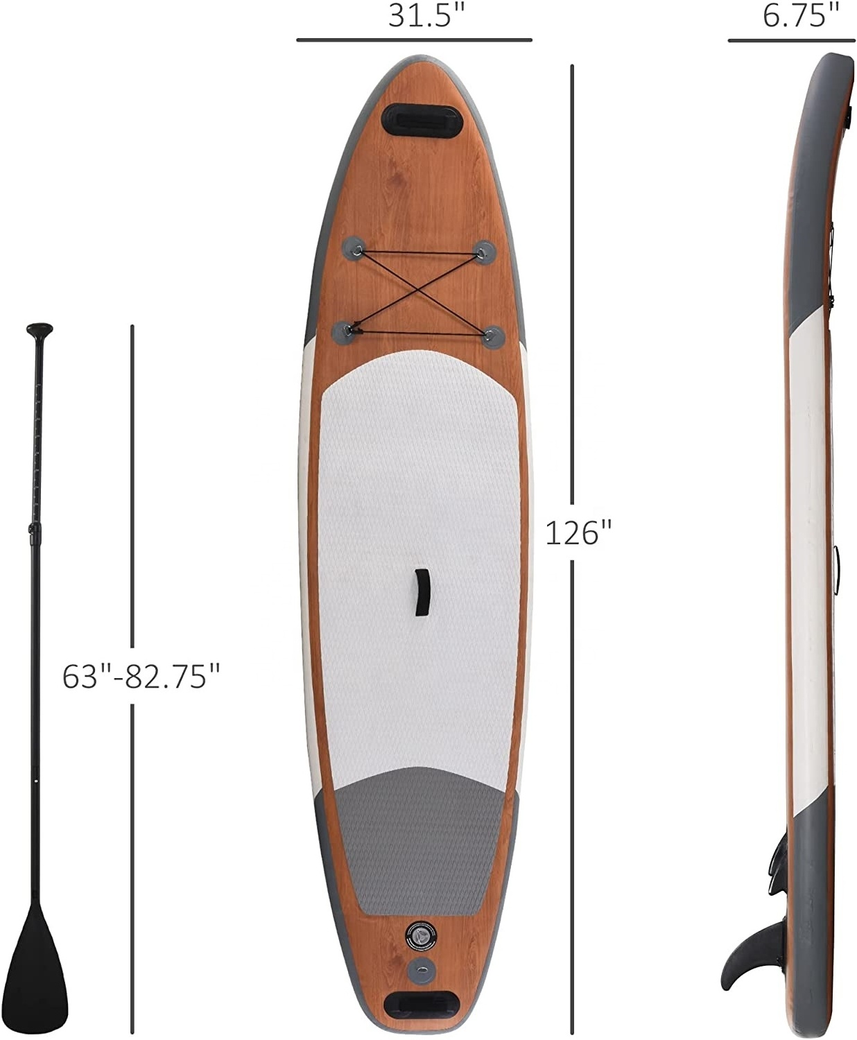 Water Play wooden sup softboard standup paddle board paddleboard soft top surfboard with fins wood stand up paddle board