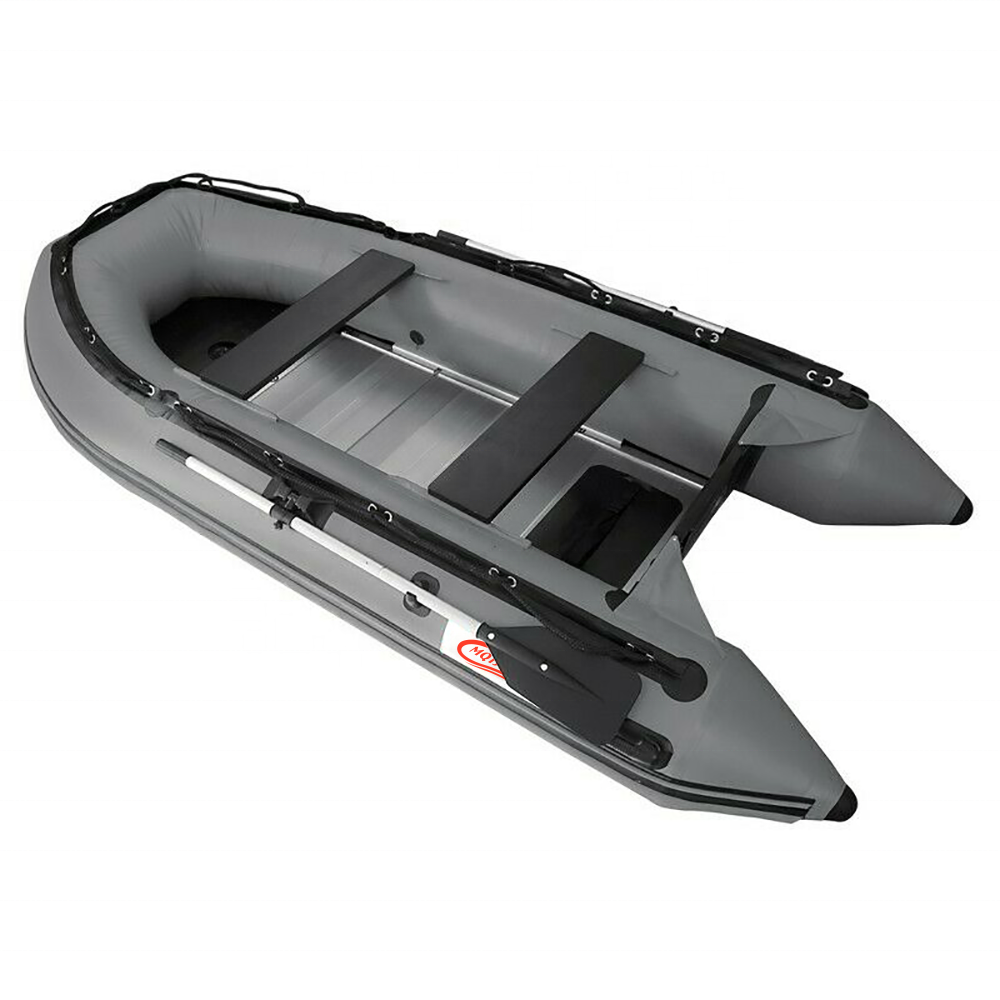 10.8 ft Inflatable Boat Raft Fishing Dinghy Tender Pontoon Boat Gray