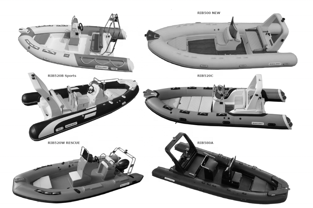 5.2meter Factory Semi Rigid Inflatable Boats,Rafting Inflatable rib Boat with anchor