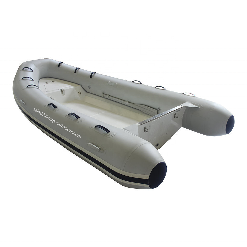 China supplies small fishing dinghy 3.6m rigid fiberglass hull inflatable rib Hypalon boat with CE