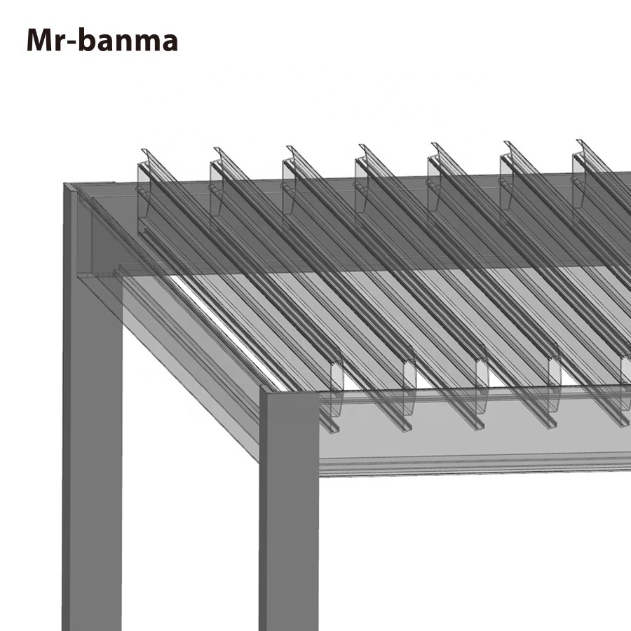 New Arrival Patio Retractable Roof Top Tent  Outdoor Waterproof Aluminum Pergola Roof System  Awning