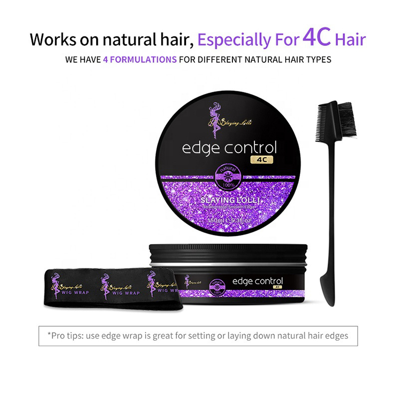 Wholesale Vendor Long Lasting Water Based Extra Strong Hold Hair Styling Products Private Label Edge Control for 4c black hair