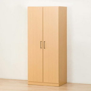 Best selling large wall storage double-open door wardrobe with a two-stage pipe inside the door and a movable shelf board