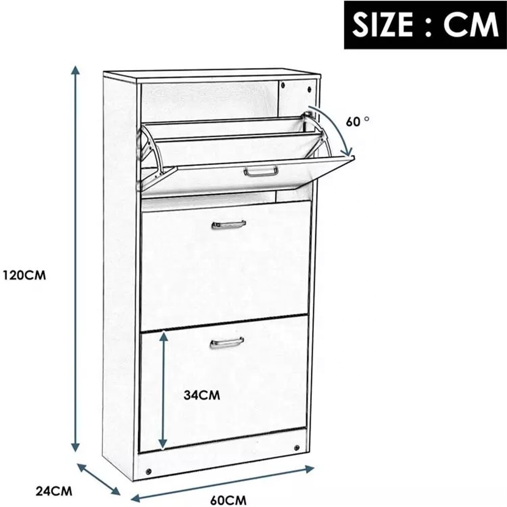 Modern 360 degree rotating wooden shoe storage cabinet, closed shoe rack and simple shoe rack