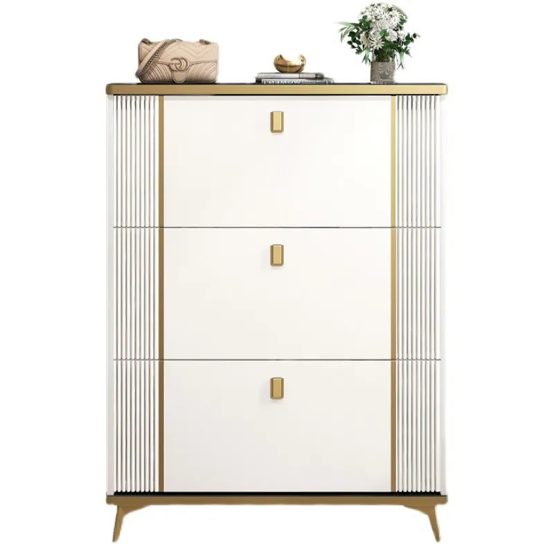 White Shoe Storage European Style Home Entrance Door Shoe Cabinet Modern Design