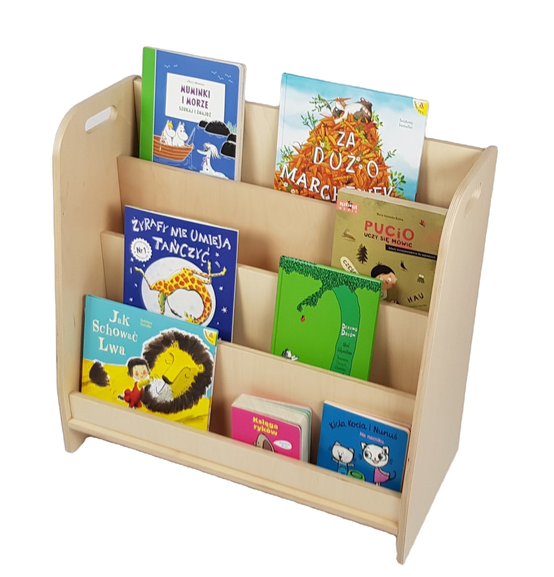 Children's bookshelf solid wood book toy storage cabinet household fabric economy kindergarten book and newspaper display rack