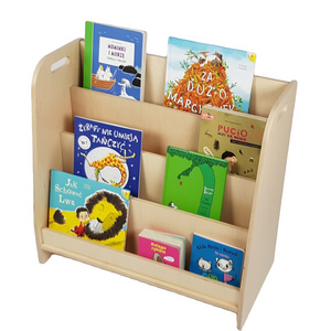 Children's bookshelf solid wood book toy storage cabinet household fabric economy kindergarten book and newspaper display rack