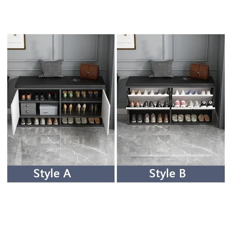 Living Room Entryway Furniture Modern Simple Wooden Small Shoe Storage Bench Thin Rotating Shoe Rack Cabinet with Seats