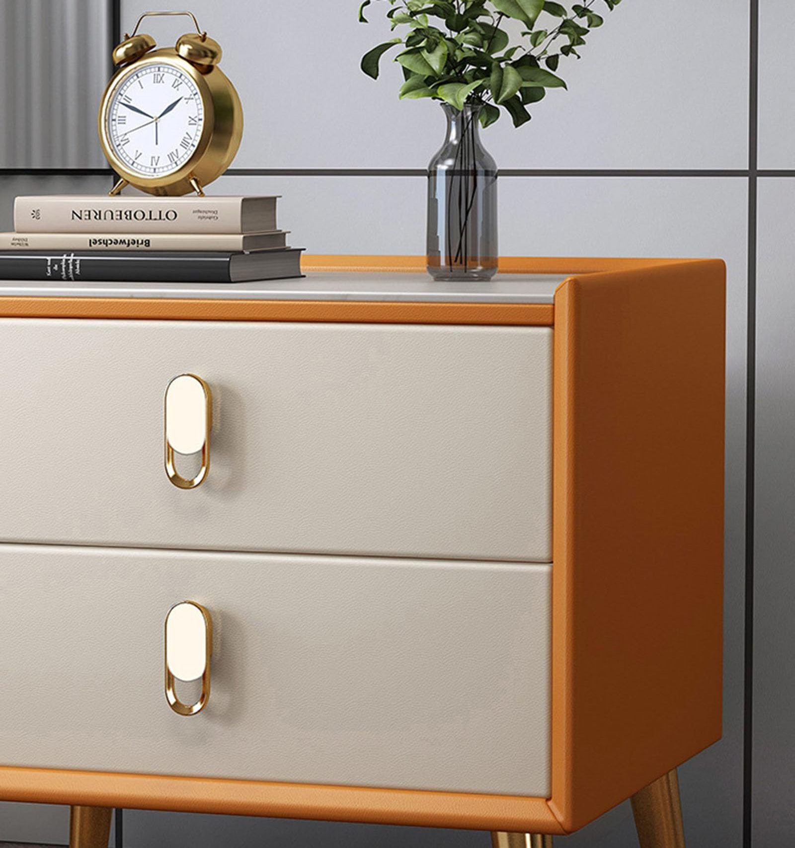 Rock Board Bedside Cabinet Solid Wood Minimalist Modern Bedroom Narrow Bedside Cabinet