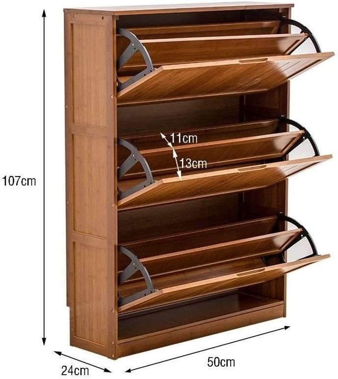 Simple multi-functional multi-layer dumping wooden shoe rack and modern corner shoe cabinet