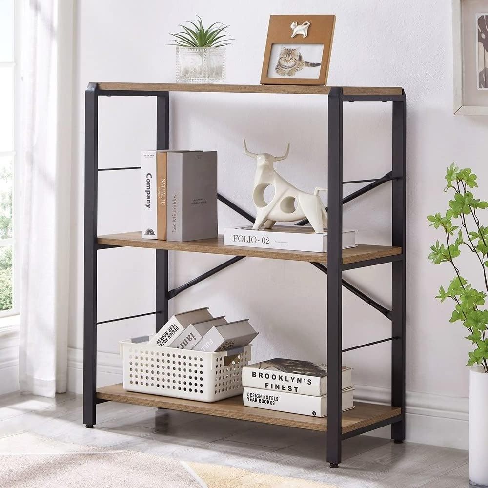 Newly designed living room furniture, minimalist industrial style, 3-story open bookshelf