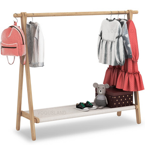 Wholesale Hot Selling Dress Up Rack, Child Garment Rack, Kids Clothing Rack With Storage Shelf For Nursery Bedroom Playroom