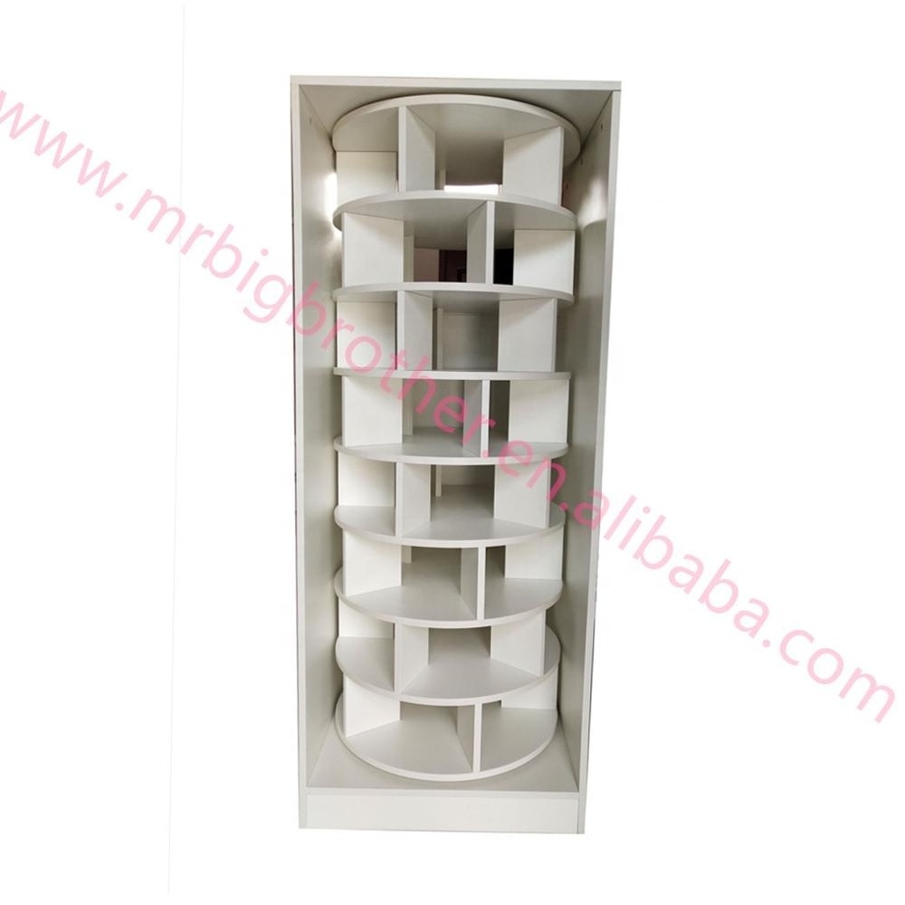 Wholesale Australian Hot sale wooden 360 Revolving Shoe Rack Cabinet With Iron Rotating Rack White MDF Shoe Cabinet