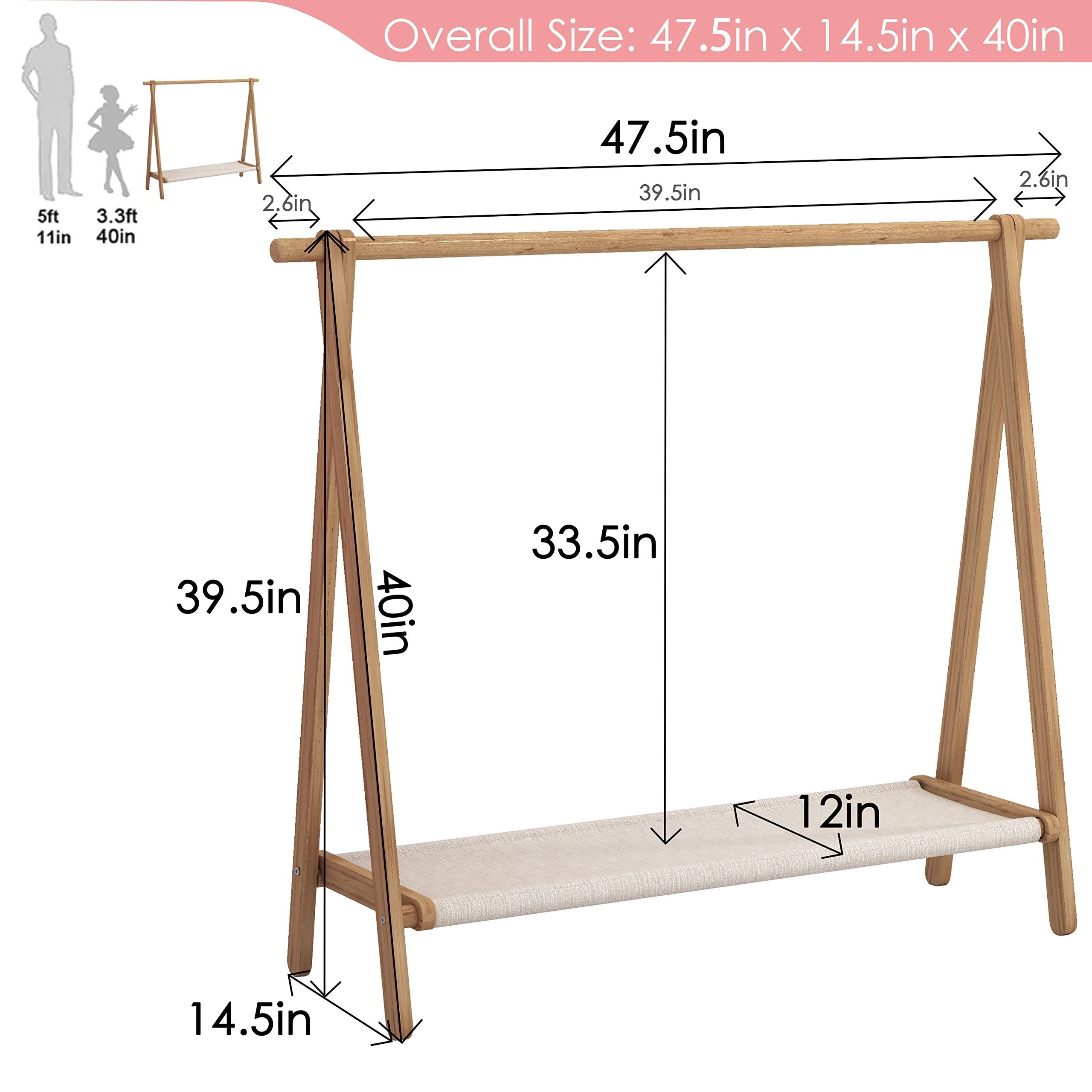 Wholesale Hot Selling Dress Up Rack, Child Garment Rack, Kids Clothing Rack With Storage Shelf For Nursery Bedroom Playroom