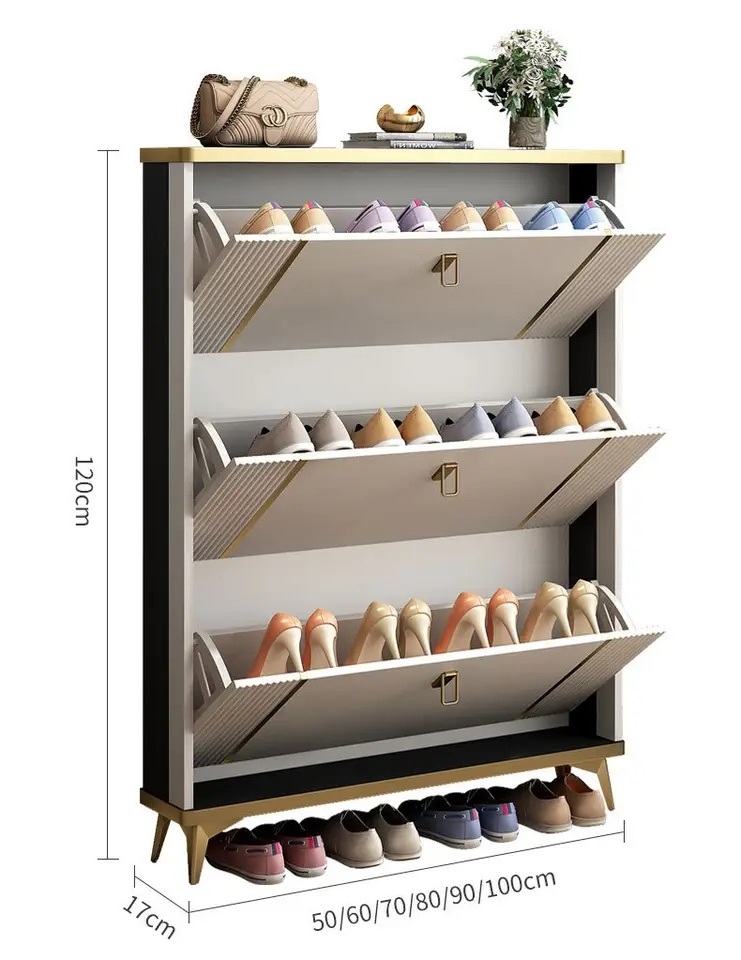 White Shoe Storage European Style Home Entrance Door Shoe Cabinet Modern Design