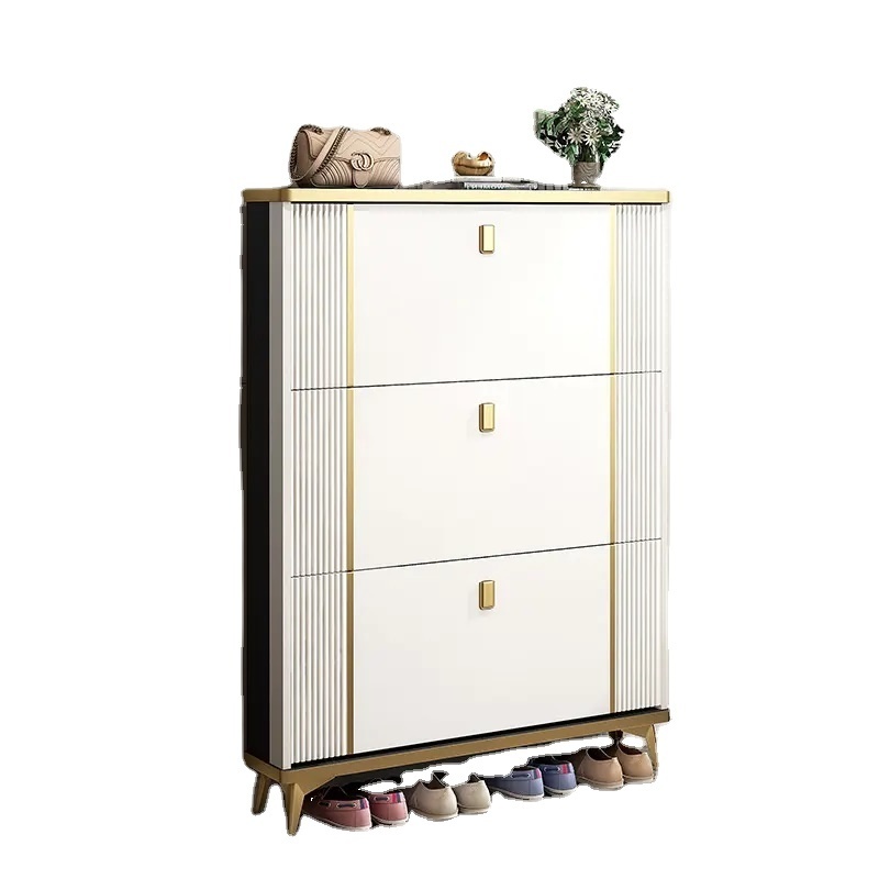 White Shoe Storage European Style Home Entrance Door Shoe Cabinet Modern Design