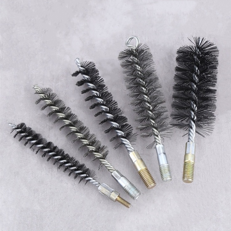 Customized Various Sizes Stainless Steel Wire Copper plated Steel Wire Tube Twisted Wire Brushes for Cleaning Pipe Holes