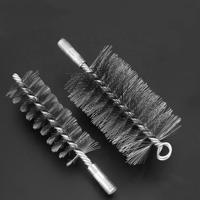 Customized Various Sizes Stainless Steel Wire Copper plated Steel Wire Tube Twisted Wire Brushes for Cleaning Pipe Holes