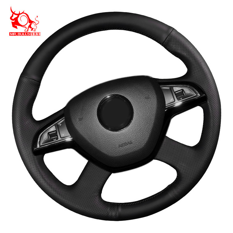 High quality Car Accessories heated Steering Wheel Cover for Skoda Superb Octavia Combi 2014