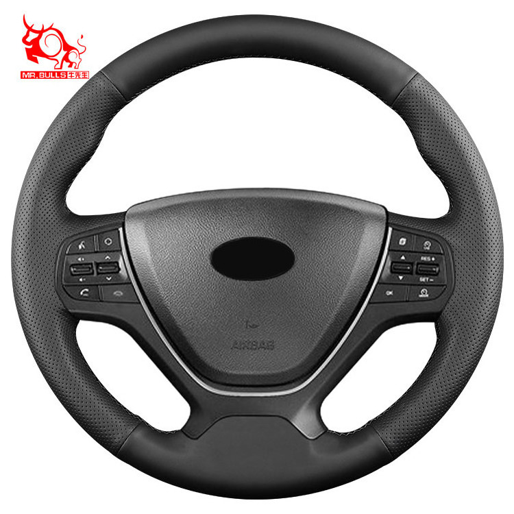 car interior accessories Custom DIY hand stitch car Steering Wheel Cover For Hyundai i20 2015 2019 i10 2014 2017