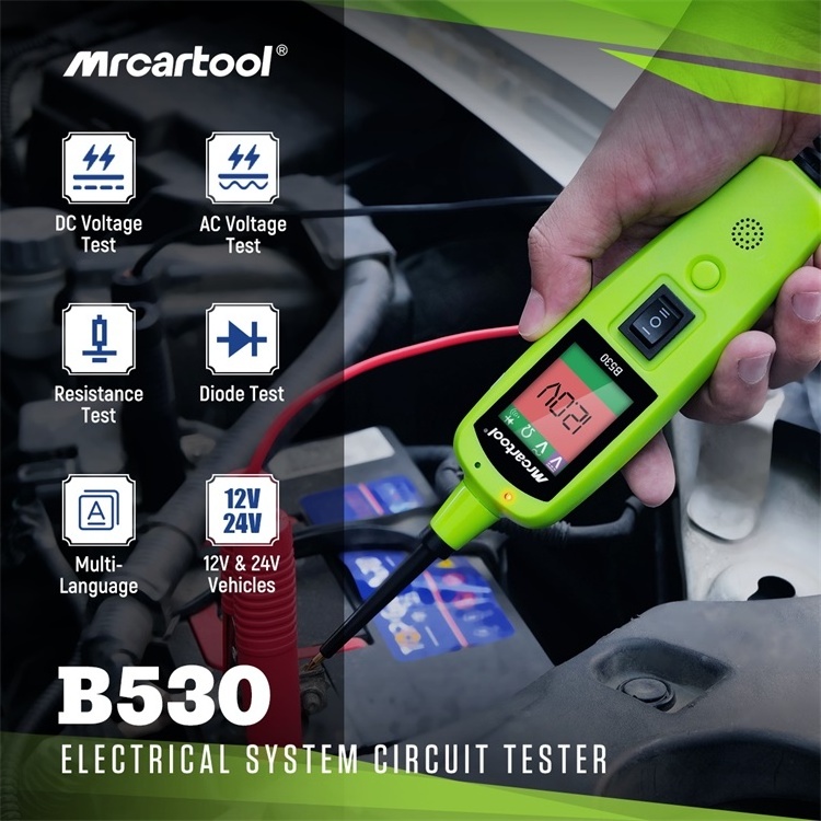 Automotive Power Probe MRCARTOOL B530 New Arrival 12V/24V  Car Circuit Tester For Car Diagnostic Tool With Flashlight